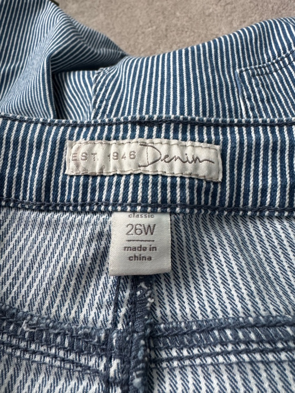 Cato Blue and White Striped Ankle Jeans